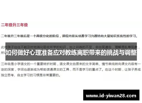 如何做好心理准备应对教练离职带来的挑战与调整