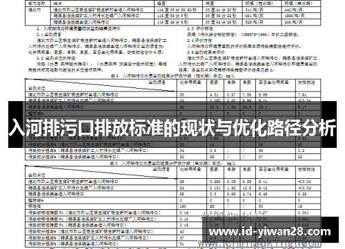 入河排污口排放标准的现状与优化路径分析